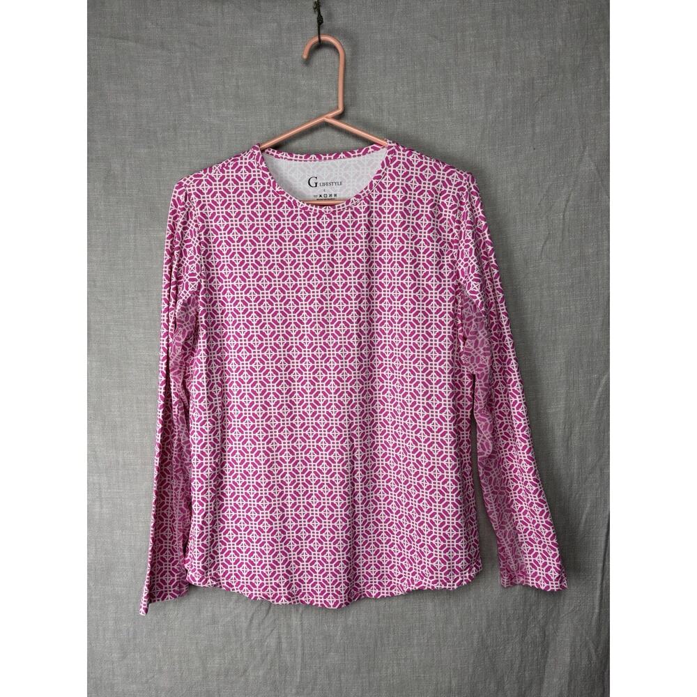 Golf/Tennis G-Lifestyle Olivia Crew Neck Long Sleeve Sz L